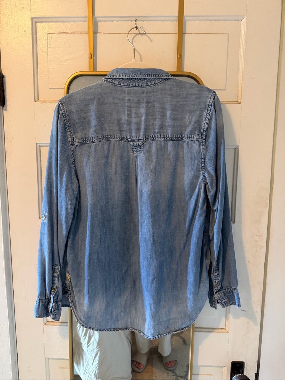 American Eagle Outfitters Chambray Boyfriend Shirt - Picture 3 of 3